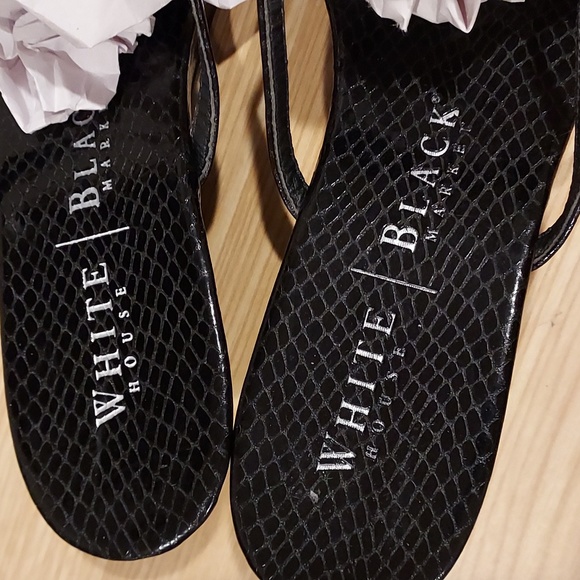 Women's White House Black Market Black Wedge Heel Gem Sandals Size 7.5 - Picture 2 of 7